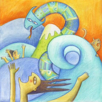 El mar sube
                      hasta las cumbres