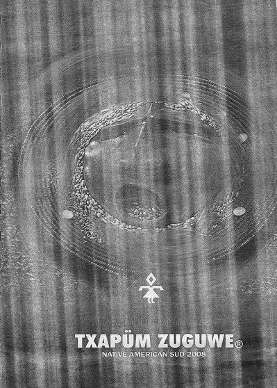 Die R�ckseite der Agenda mapuche 2008 mit der
                    Angabe des Verlags Txap�m Zugewe