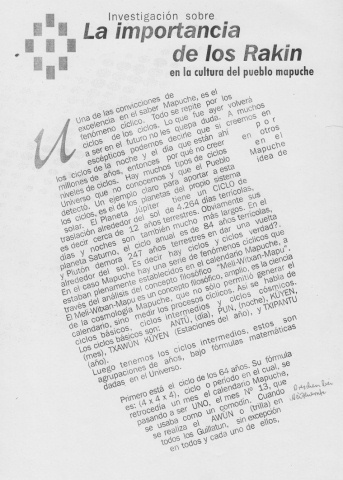 Agenda mapuche 2008: Zyklen (01)