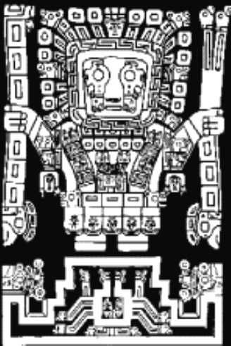 Wiracocha: Ein Gott der
                                Andenkosmovision: der Weltensch�pfer,
                                der aus der Lagune kommt (Wiracocha)
                                (Foto 1), der Hauptgott, der Sch�pfer
                                des Universums und von allem, was
                                existiert