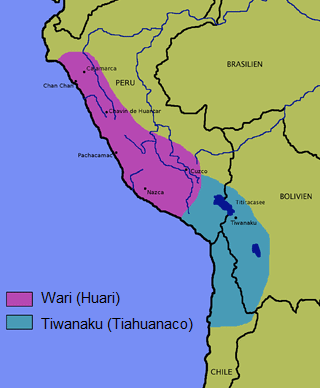 Mapa del
                            Per� con el imperio Wari y con el imperio
                            Tiahuanaco