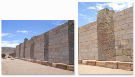 Tempo de
                            Tiahuanaco, templo 3 con sus muros perfectos
                            sin mortero