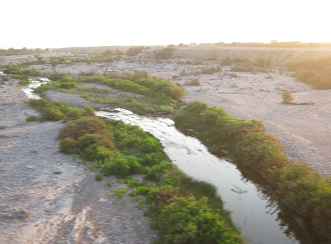 Die
              berquerung des Lluta-Flusses ("ro Lluta")