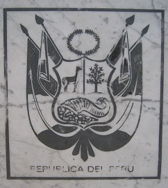 Konsultafel, das Wappen von Peru