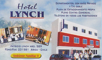 La tarjeta del hotel Lynch