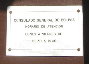 Calle Lynch, consulado boliviano,
                          horario