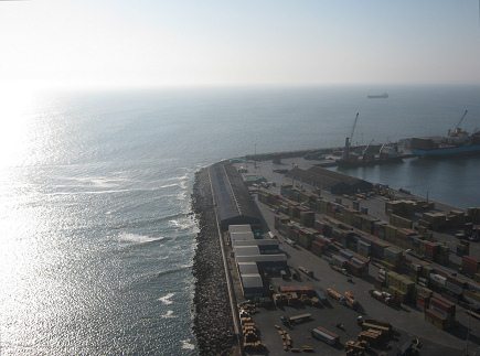 Sicht auf den Containerhafen
