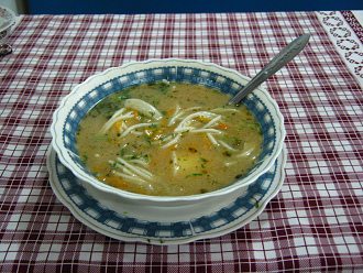 Suppe 01, vegetarische Eintopfsuppe (Cazuela)
                    im Restaurant "Chilenischer Kolumbus"
                    ("Colombo Chileno") in Arica