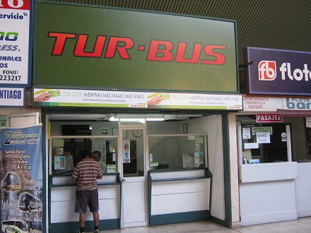 Ventanilla de la agencia Tur Bus