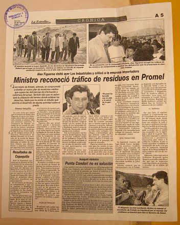 La Estrella de Arica, 27 de marzo
                              1998, pgina A5, tres artculos