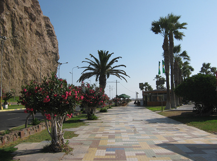 Avenida San Mart�n, acera en mayolicas en
                    colores