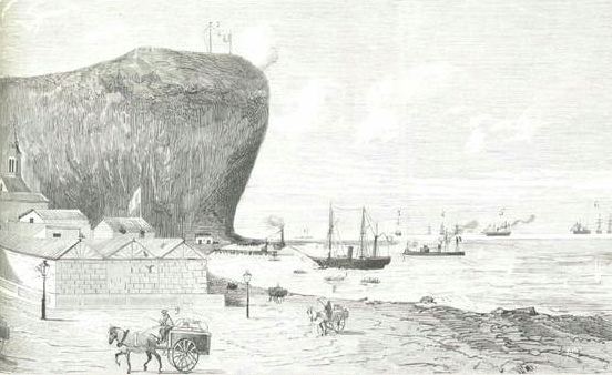 Der Morroberg mit seiner originalen Form
                        vor der Sprengung [1]