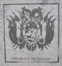 Konsultafel, das Wappen von
                                Bolivien