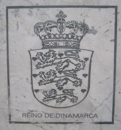 Placa de c�nsules, el escudo de
                                Dinamarca