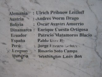 Placa de los nombres de los
                                c�nsules