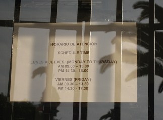 Die �ffnungszeiten von Sernatur