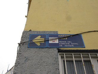 Pratstrasse ("calle Prat"), das
                        Strassenschild