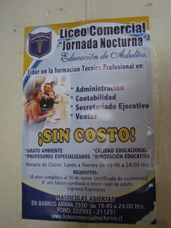 Poster de un "Liceo comercial"