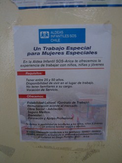 P�ster para trabajo para mujeres
                        especiales