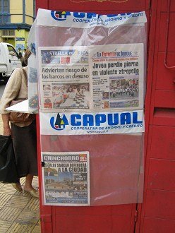 La prensa de Arica, p.e. el diario
                        "estrellas"