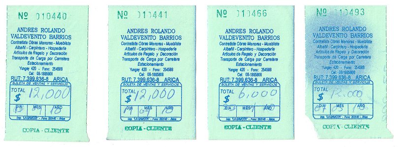 Boletos del hostal Yungay en Arica del 13
                          de abril al 7 de mayo 2010