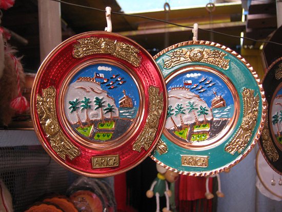 Teller
mit dem Morroberg ("cerro
Morro") Teller mit dem Morroberg
("cerro Morro")