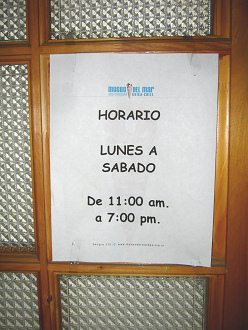 La hoja del horario