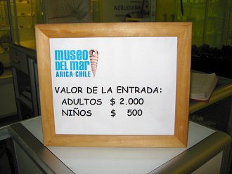 La hoja con la tarifa