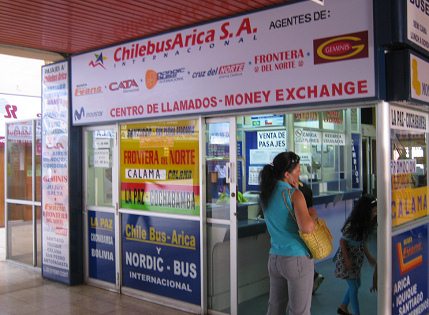 Ventanilla de la agencia Chilebus