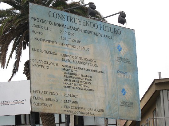 Die grosse Tafel, die das Projekt
                        ank�ndigte, Nahaufnahme