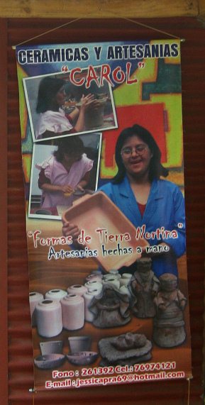 Kunsthandwerkerdorf von Arica,
                            Werkstatt Nr. 6 (Keramikwerkstatt), Plakat