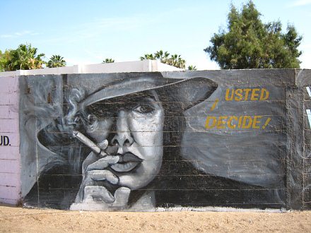 Malerei gegen das Rauchen: "Sie
                          enscheiden!"