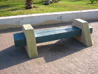 Banco en la playa Chinchorro,
                                  primer plano
