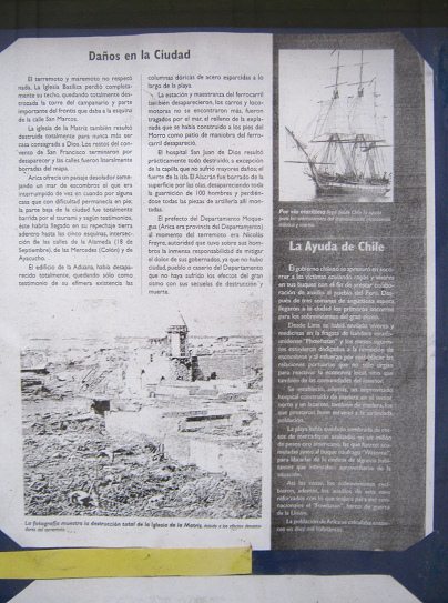 Art�culo 7: Los da�os en la Ciudad de
                          Arica despu�s del maremoto del a�o 1868