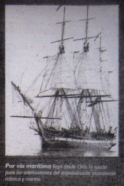 Art�culo 7, foto 02: Un velero grande
                            de ayuda (bergant�n): Por v�a mar�tima lleg�
                            desde Chile la ayuda para los sobrevivientes
                            del impresionante movimiento tel�rico y
                            marina.