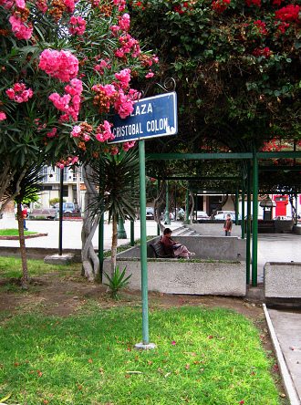 Plaza Col�n, placa y arcadas
