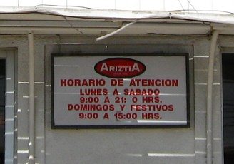 Avenida Santa Mar�a, el horario
                                  de venta de la empresa Arizt�a