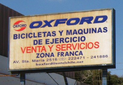 Avenida Santa Mar�a, la placa de
                                Oxford bicicletas