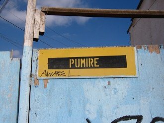 Calle Pumire, placa