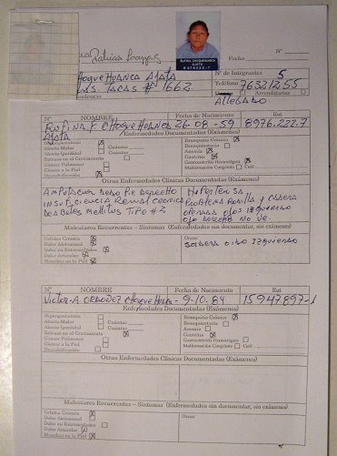 Certificado de Rufina Choquehuanca Ajata,
                        primer plano