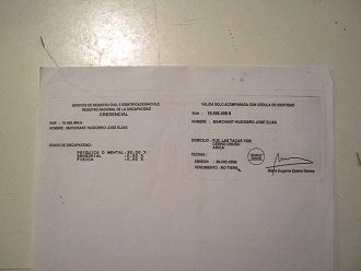 Certificado de Jos� El�as, las capacidades