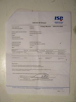 Certificado de Wilson Leonel Molina Alvarado con
              an�lisis de ars�nico y creatinina