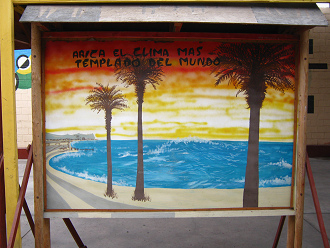 Das Bild vom Chinchorrostrand
                                    von Arica behauptet, es herrsche in
                                    Arica immer ein gem�ssigtes Klima.
                                    Aber das ist eine grosse L�ge.