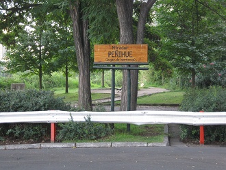 La placa indicando el mirador
                          "Penihue"