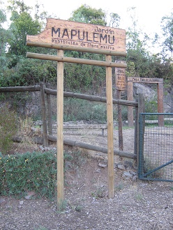 Die Tafel am unteren Eingang des
                          Botanischen Gartens Mapulemu