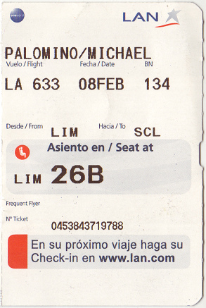 Der Abschnitt vom Flugticket vom 8.
                          Februar 2010