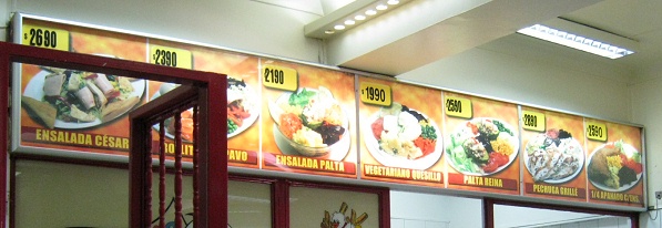 Restaurant "Tutto Pollo", das
                          Angebot des Restaurants, Nahaufnahme