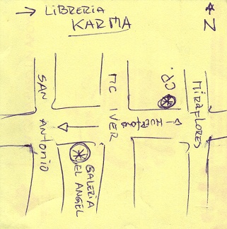 Plan mit der Waisenkinderstrasse (calle
                          Hu�rfanos) mit den Buchl�den