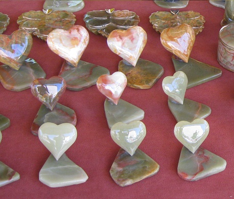 Corazones en m�rbol de �nix, primer
                          plano