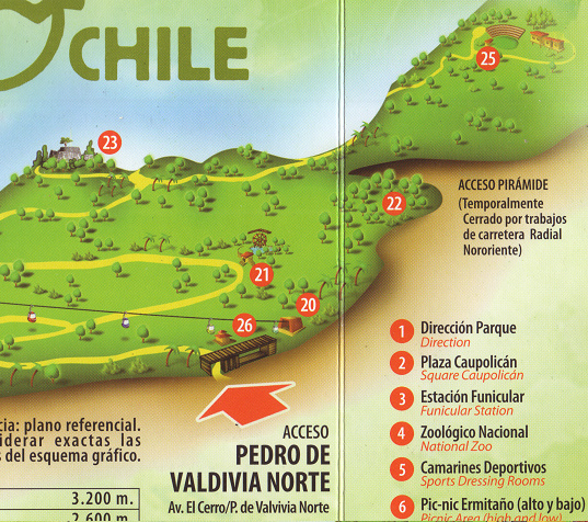 Karte
                        des Metropolitano-Parks, Teil 3